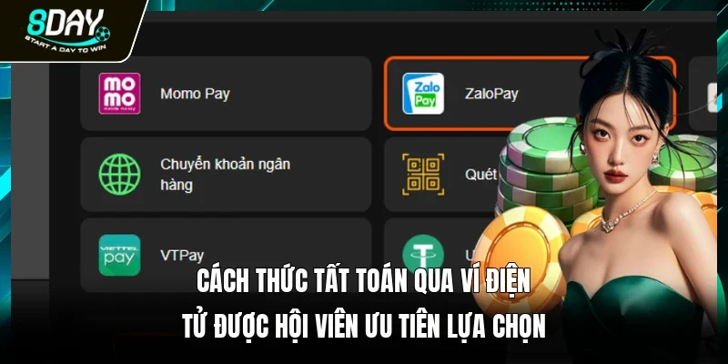 Cách thức tất toán qua ví điện tử được hội viên ưu tiên lựa chọn